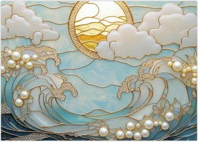 Obraz na szkle - 3D perły w oceanie (70x50 cm)
