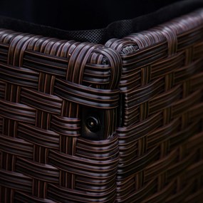 Outsunny Łóżko Podwyższone Rattanowe Kawowy Brąz 94 5x31x36cm Idealne do Ogrodu | Aosom PL