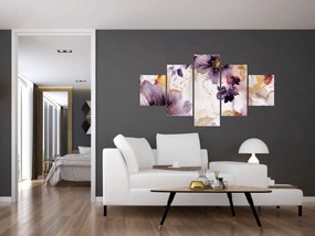 Obraz - Kwiaty akwarelowe (125x70 cm)