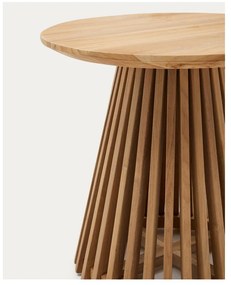 Stolik z drewna tekowego Kave Home Irune, ø 50 cm