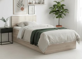 Łóżko SOFIA 90 x 200 cm, dąb sonoma Stelaż: Ze stelażem listwowym rolowanym, Materac: Materac Coco Maxi 20 cm