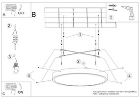 Plafon ONYX 60 czarny LED 3000K SOLLUX  LIGHTING