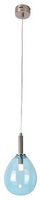 Niebieska lampa wisząca LED ze szklanym kloszem Lukka – Candellux Lighting