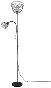 Czarna lampa stojąca z metalowym kloszem (wys. 180 cm) Haval – Trio