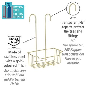 Wisząca półka łazienkowa ze stali nierdzewnej w kolorze złota Milo – Wenko