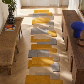 Żółto-beżowy wełniany chodnik Flair Rugs Collage, 60x230 cm