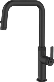 Bateria zlewozmywakowa z wyciąganą wylewką czarny matowy