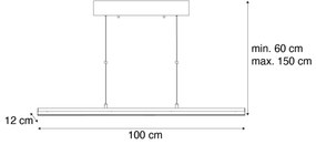 Designerska lampa wisząca czarna z wbudowanym ściemnianym LED-em i 3-stopniową regulacją wysokości Easylift - NeleDesignerski Oswietlenie wewnetrzne