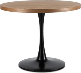 Stół Okrągły LINO 100 cm Dąb Złoty/Czarny Loft
