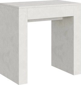 Konsola rozkładana 78x47/299 cm Allin Biały efekt stucco wewnętrzne przedłużenia