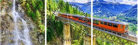 Obraz - Matterhorn, Zermatt, Wallis, Szwajcaria (z zegarem) (90x30 cm)