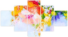 Obraz - Kwiaty, malarstwo (125x70 cm)