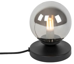 Nowoczesna lampa stołowa czarna z dymionym szkłem - Athens Rustykalny / Vintage Oswietlenie wewnetrzne