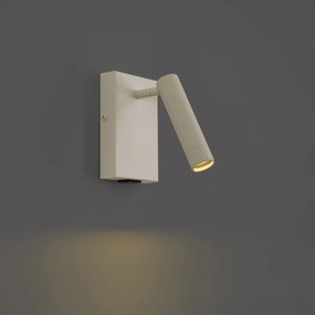 Nowoczesny kinkiet beżowy z regulacją i USB-C - Croft