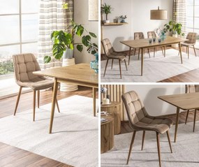 Pikowane krzesło Chic D Velvet tapicerowane tkaniną aksamitną