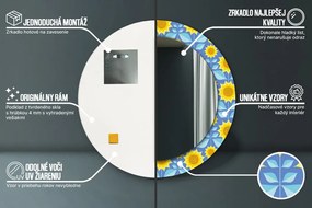 Geometryczne słoneczniki Lustro dekoracyjne okrągłe