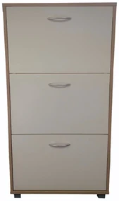 Póka na buty 3 szuflady Holty biay i drewniany