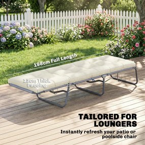 Outsunny Poduszka na Palety Zdejmowana z Paskami Mocującymi, Poduszka Ogrodowa na Leżaki 198 x 65 x 13 cm Beżowa | Aosom PL