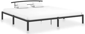 Czarne duże łóżko metalowe w stylu loft 180 x 200 cm - Mohn