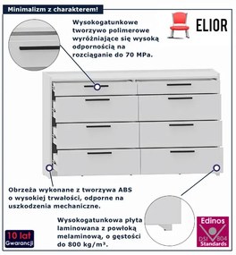 Biała minimalistyczna komoda z 4 szufladami - B7-F62