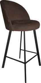 Hoker TRIX krzesło barowe tkanina Welur podstawa metalowa : Kolor nogi - Czarna profil, Kolor tkaniny - VELVET - MG05, Typ siedziska - Siedzisko stałe