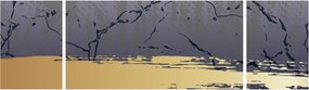 Obraz - Niebiesko-złota abstrakcja N⁰1 (170x50 cm)