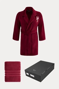 Krótki szlafrok damski LILLY w opakowaniu prezentowym z ręcznikiem M + ręcznik 50x100cm + pudełko Jasnozielony