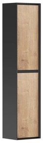 Słupek łazienkowy - Naturalny jasny i czarny - 140 cm - LANNICK