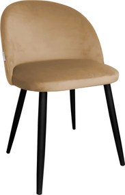 Krzesło Colin na metalowych nogach – nowoczesne i tapicerowane : Kolor nogi - Czarna stożek, Kolor tkaniny - VELVET - MG06, Typ siedziska - Siedzisko obrotowe 180° - z powrotem, Typ tkaniny - Velvet