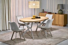 Okrągły rozkładany do 250 cm stół do jadalni Peroni dąb hikora / kaszmir Halmar