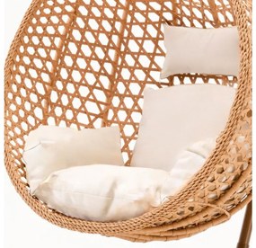 PROMOCJA Jasnobrązowe wiszące krzesło TROPIKAL ze stojakiem II. jakość