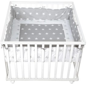 Biały kojec dla dzieci 100x100 cm Little stars – Roba