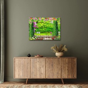 Obraz - Magiczny ogród z łabędziami (70x50 cm)