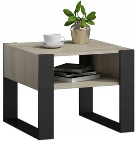 Nowoczesny stolik do salonu - dąb sonoma+czarny T6-G60