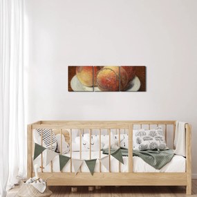 Obraz - Henri Fantin-Latour, Three Peaches on a Plate, reprodukcje (z zegarem) (90x30 cm)