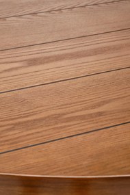 Stół okrągły z MDF-u kolor orzech, czarne nogi średnica 105/75 cm BARRY