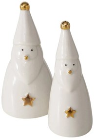 Dwie figurki porcelanowe JELKI, białe Mikołaje