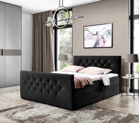 Czarne pikowane łóżko kontynentalne 5 rozmiarów A9-G00