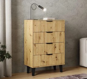 Komoda i na nóżkach z 4 szufladami dąb artisan M1-M63