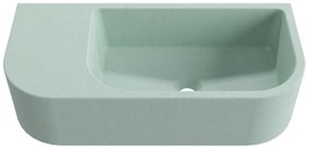 Umywalka betonowa wisząca / nablatowa półokrągła z półką bez otworu na baterię 65 x 30 cm LARMO | różne kolory : Kolor - Miętowy, Typ montażu - podwieszana