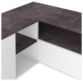 Biało-szara szafka pod TV w dekorze betonu 90x45 cm Angle – TemaHome