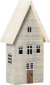 Dekoracja Snow House 19cm white grey