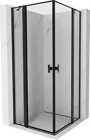 Mexen Mist Duo kabina prysznicowa uchylna 115 x 115 cm, czarna ramka, czarna - 8A4-115L-115P-70-70