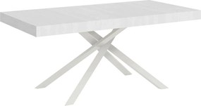 Stół rozkładany 160/264x90 cm Karida frassino biała nogi białe