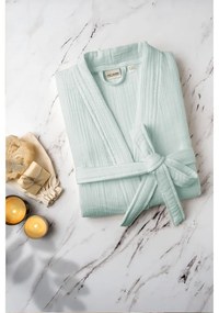 Miętowy szlafrok muślinowy w rozmiarze S/M Kimono – Foutastic