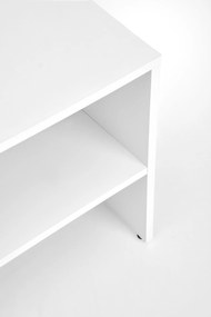 Prostokątna ława z dodatkowymi półkami biała 100/55/42 MURCIA