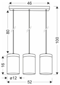 Czarno-naturalna lampa wisząca ze szklanym kloszem ø 12 cm Wels – Candellux Lighting