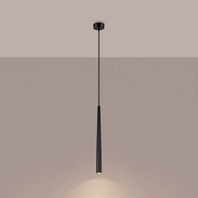 Lampa wisząca nowoczesny Euphora, stal - 1 źródło światła 3000K - L.8 x H.118 cm - czarny