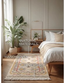 Kremowy chodnik z juty tkany ręcznie 80x200 cm Roya Imani – Elle Decoration