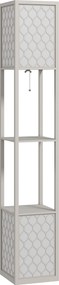 HOMCOM Lampa Stojąca w Nowoczesnym Designie, 2 Półki, Przycisk na Łańcuszku, 26 cm x 26 cm x 156 cm, Czarny + Biały